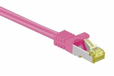 Flexible PVC Jacketed  RJ45 Cat7 Cable Cat 7 Ethernet Patch Cable Pink 300Volt